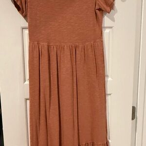 Old Navy Orange Puff Sleeve Maxi Sundress